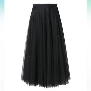 NWT,One Size Golden Fashion Tulle Skirt Pleated Midi Length Elastic Waist.